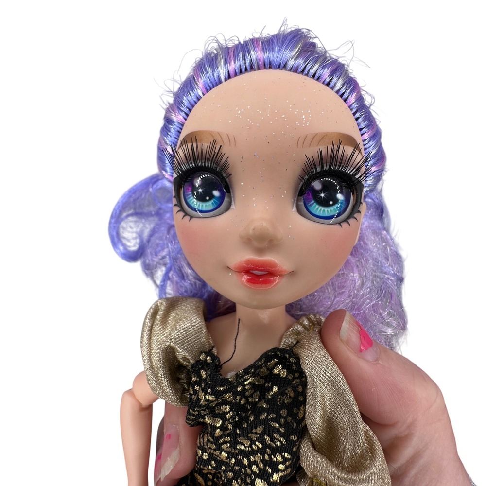 Rainbow High Doll Purple Hair Articulated Fashion Doll MGA‎ Black Gold Dress